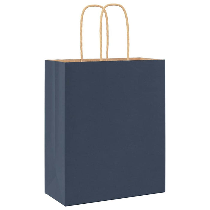 Sacchetti di Carta 250 pz con Manici Blu 18x8x22 cm 4101698