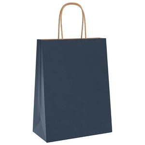 Sacchetti di Carta 250 pz con Manici Blu 21x11x28 cm 4101699