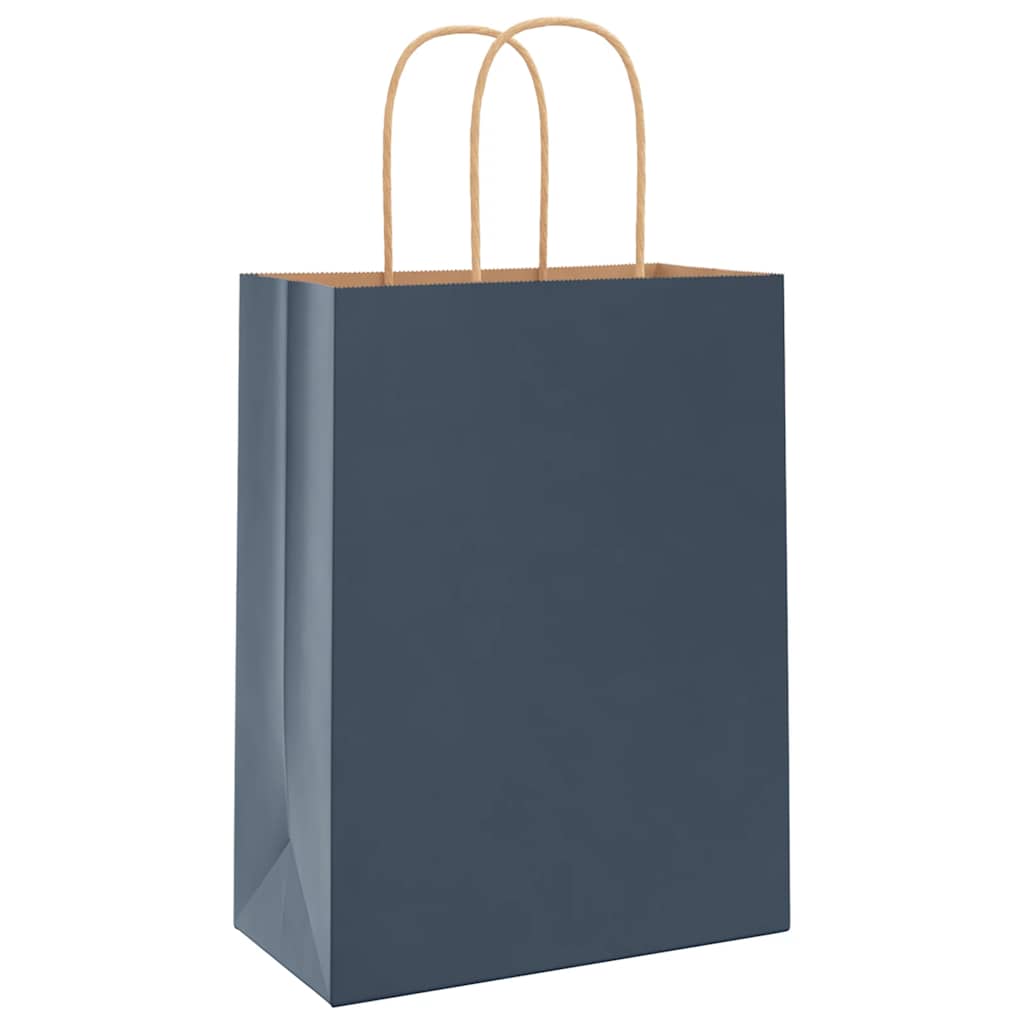 Sacchetti di Carta 250 pz con Manici Blu 21x11x28 cm 4101699