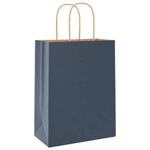Sacchetti di Carta 250 pz con Manici Blu 21x11x28 cm 4101699