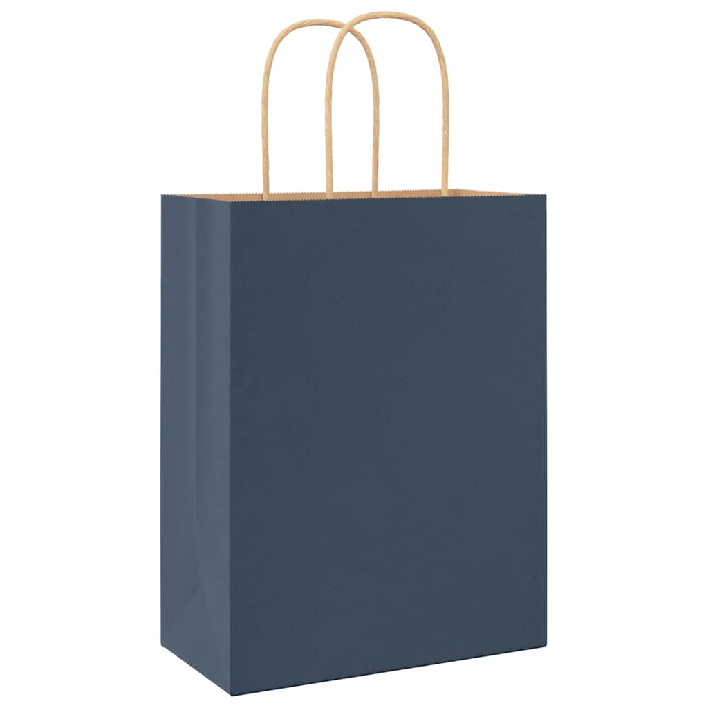 Sacchetti di Carta 250 pz con Manici Blu 21x11x28 cm 4101699