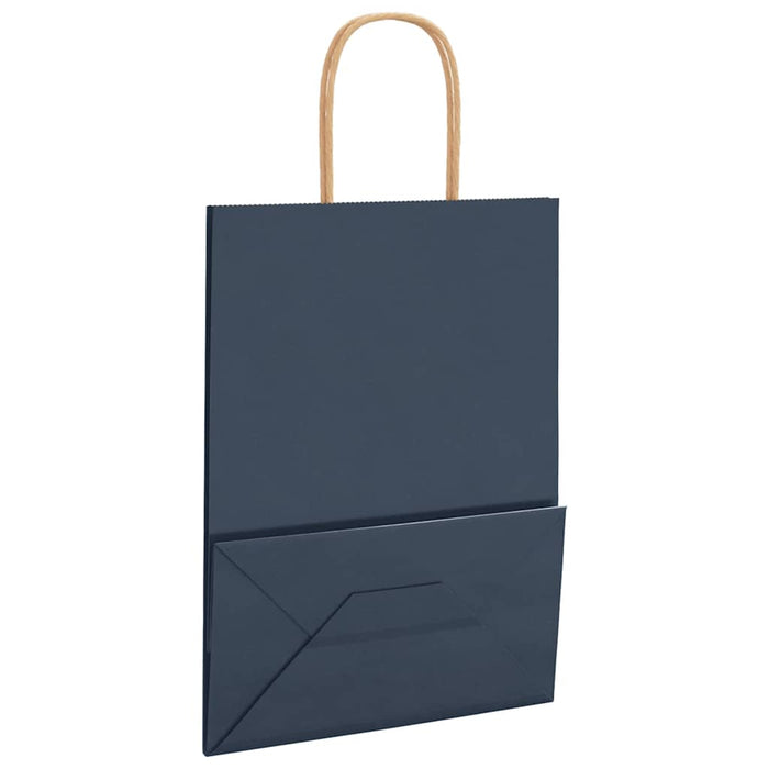 Sacchetti di Carta 250 pz con Manici Blu 21x11x28 cm 4101699