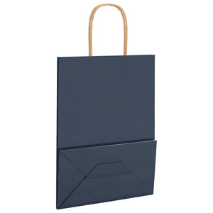 vidaXL Sacchetti di Carta 250 pz con Manici Blu 21x11x28 cm