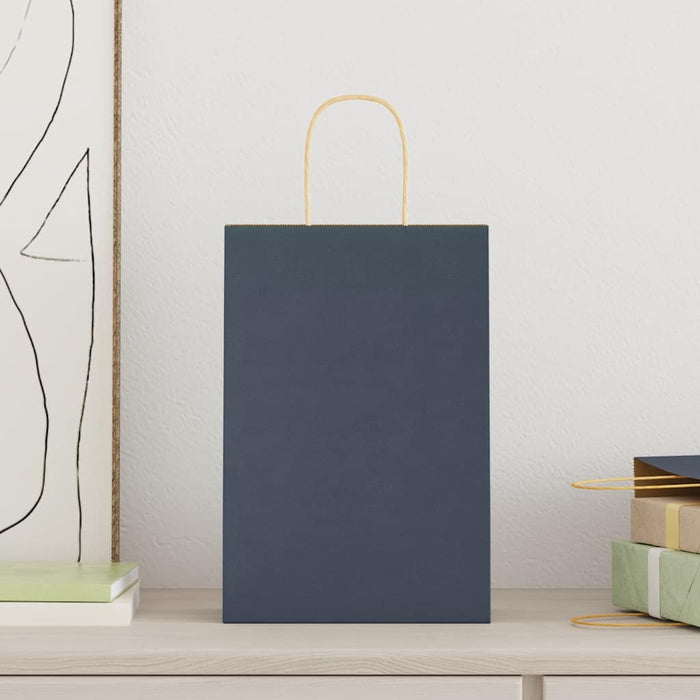 Sacchetti di Carta 250 pz con Manici Blu 21x11x31 cm 4101700