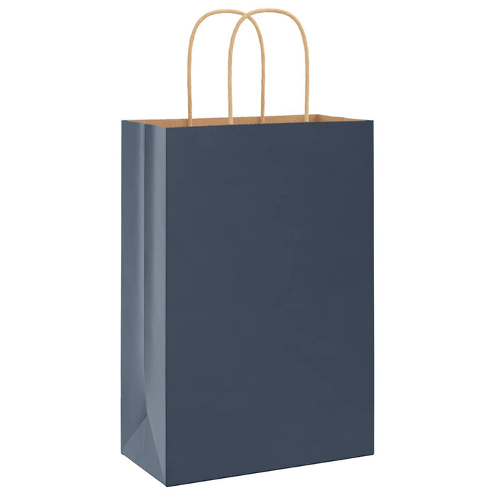 vidaXL Sacchetti di Carta 250 pz con Manici Blu 21x11x31 cm