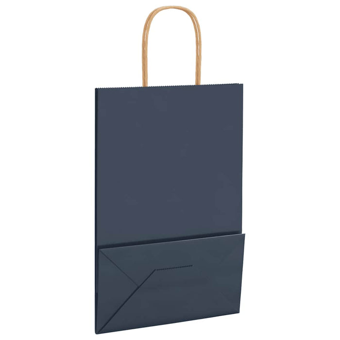 vidaXL Sacchetti di Carta 250 pz con Manici Blu 21x11x31 cm