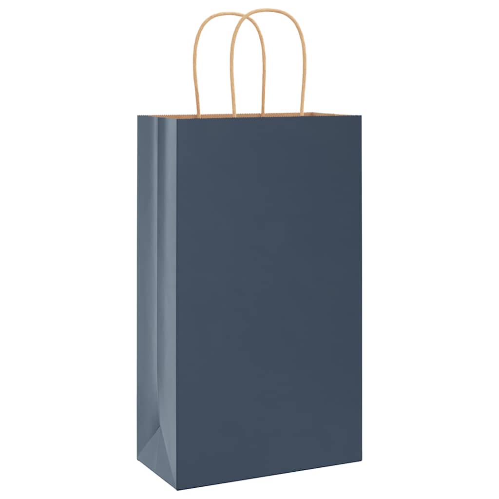 Sacchetti di Carta 250 pz con Manici Blu 21x11x36 cm 4101701