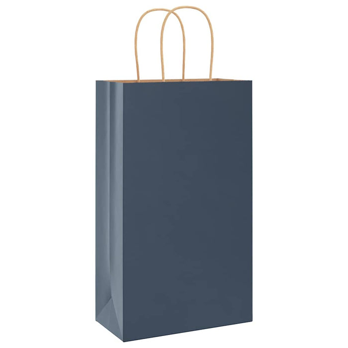 Sacchetti di Carta 250 pz con Manici Blu 21x11x36 cm 4101701