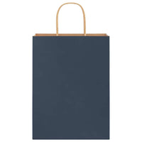 vidaXL Sacchetti di Carta 250 pz con Manici Blu 26x12x35 cm