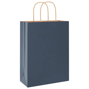 vidaXL Sacchetti di Carta 250 pz con Manici Blu 26x12x35 cm