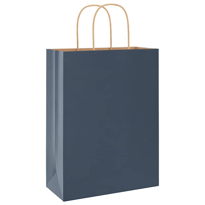 vidaXL Sacchetti di Carta 250 pz con Manici Blu 26x12x35 cm