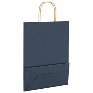 vidaXL Sacchetti di Carta 250 pz con Manici Blu 26x12x35 cm