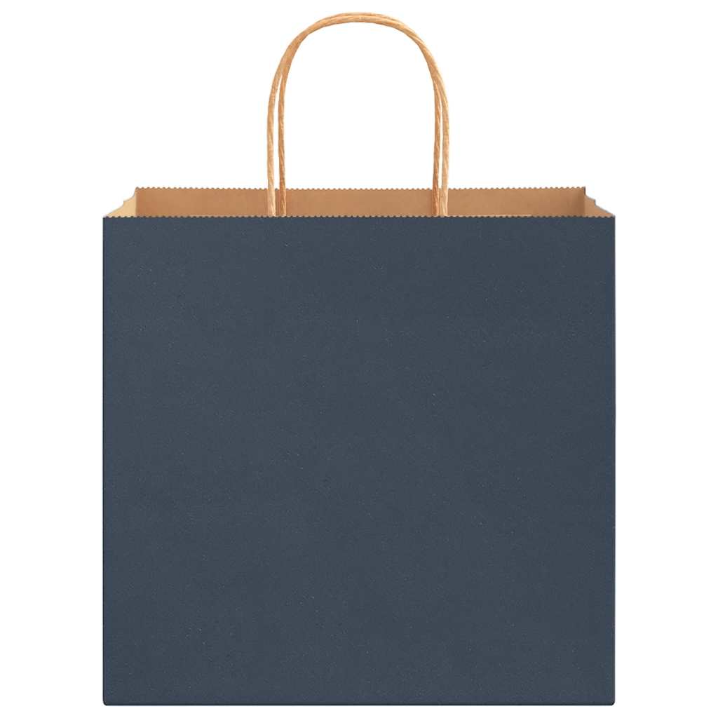 Sacchetti di Carta 250 pz con Manici Blu 26x17x25 cm 4101703