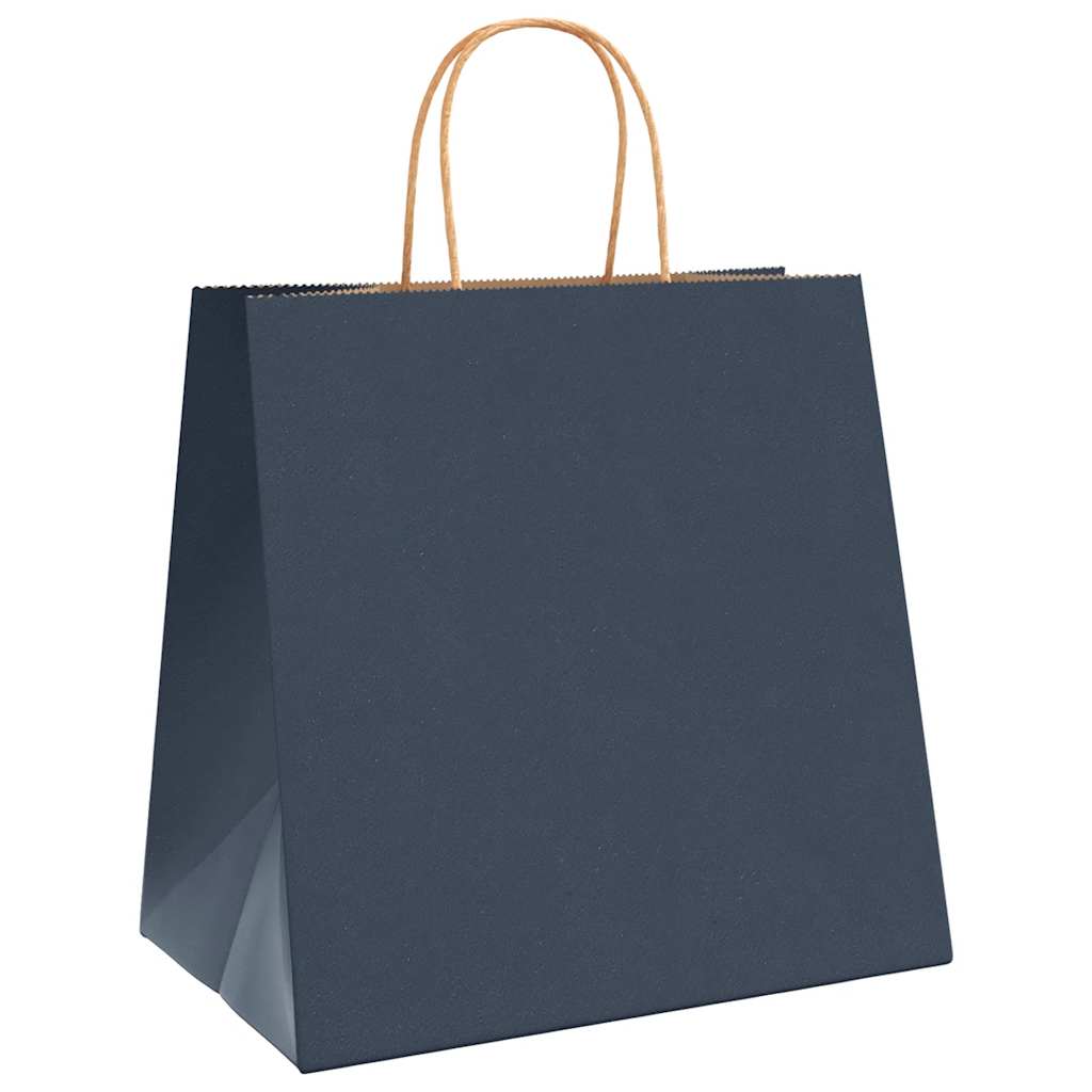 Sacchetti di Carta 250 pz con Manici Blu 26x17x25 cm 4101703