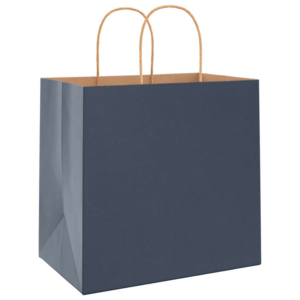 Sacchetti di Carta 250 pz con Manici Blu 26x17x25 cm 4101703