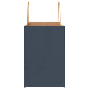 Sacchetti di Carta 250 pz con Manici Blu 26x17x25 cm 4101703