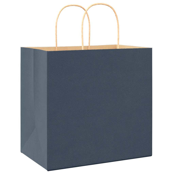 Sacchetti di Carta 250 pz con Manici Blu 26x17x25 cm 4101703