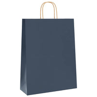Sacchetti di Carta 250 pz con Manici Blu 32x12x42 cm