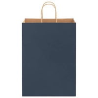 Sacchetti di Carta 250 pz con Manici Blu 32x17x44 cm 4101706