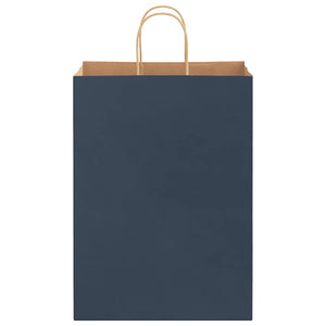 Sacchetti di Carta 250 pz con Manici Blu 32x17x44 cm