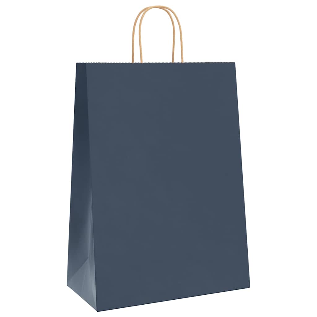 Sacchetti di Carta 250 pz con Manici Blu 32x17x44 cm