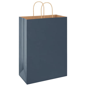 Sacchetti di Carta 250 pz con Manici Blu 32x17x44 cm