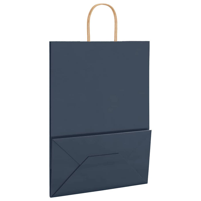 Sacchetti di Carta 250 pz con Manici Blu 32x17x44 cm