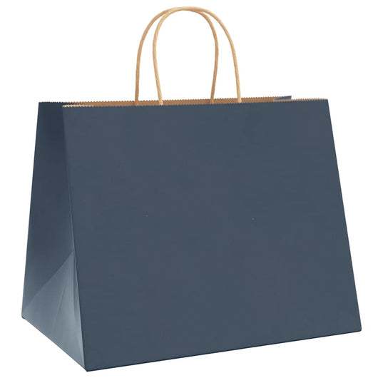 Sacchetti di Carta 250 pz con Manici Blu 32x22x24 cm 4101707