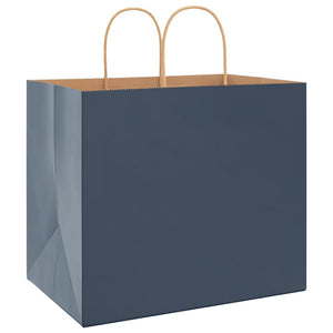 vidaXL Sacchetti di Carta 250 pz con Manici Blu 32x22x28 cm