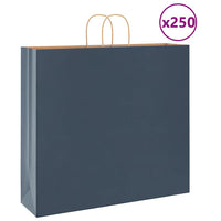 Sacchetti di Carta 250 pz con Manici Blu 54x15x49 cm