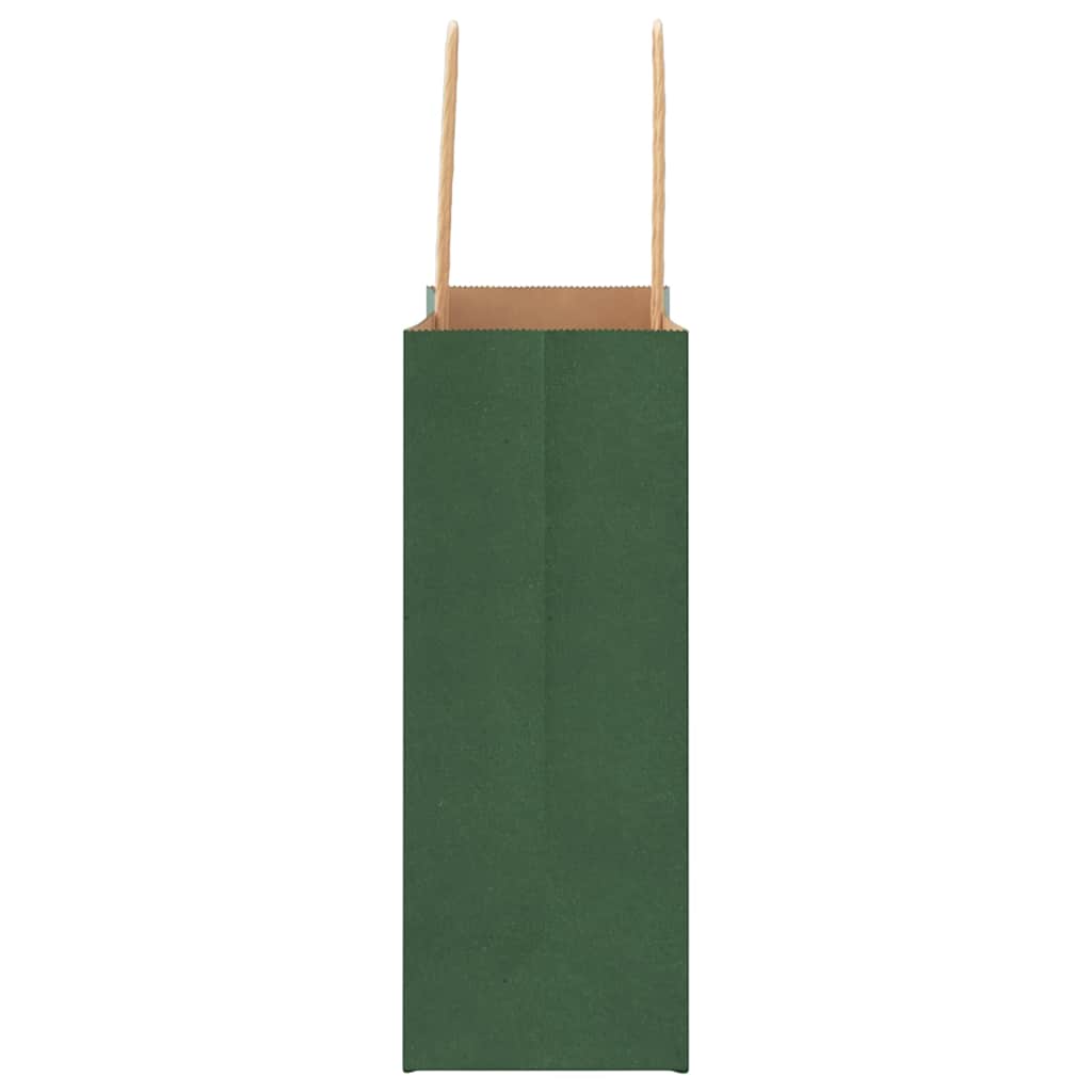 Sacchetti di Carta 50 pz con Manici Verdi 18x8x22 cm 4101712