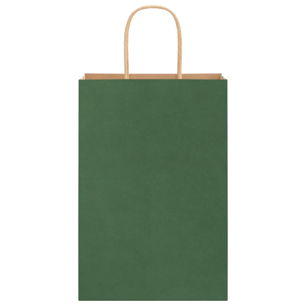 Sacchetti di Carta 50 pz con Manici Verdi 21x11x31 cm 4101714