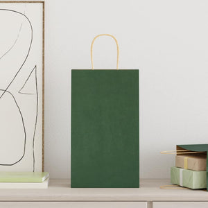 vidaXL Sacchetti di Carta 50 pz con Manici Verdi 21x11x36 cm