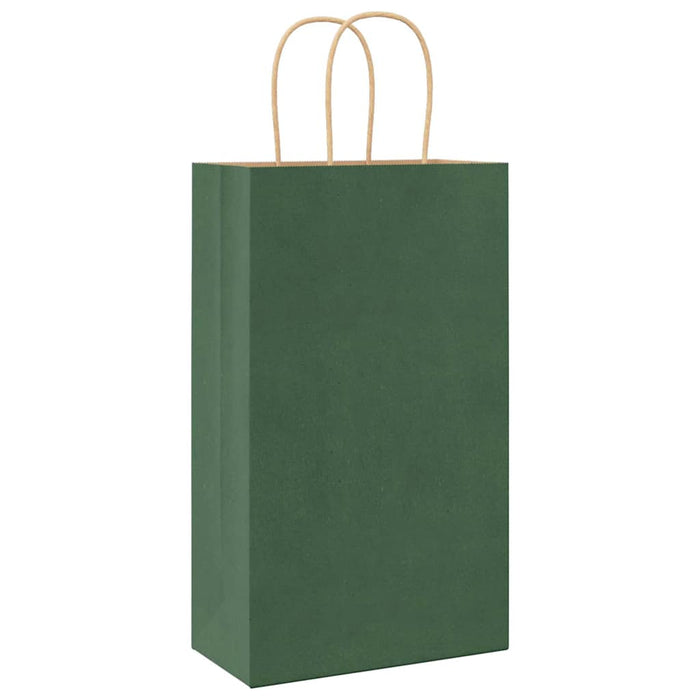 vidaXL Sacchetti di Carta 50 pz con Manici Verdi 21x11x36 cm