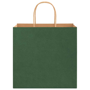 vidaXL Sacchetti di Carta 50 pz con Manici Verdi 26x17x25 cm