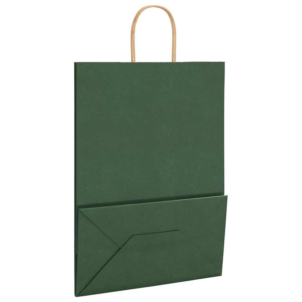 vidaXL Sacchetti di Carta 50 pz con Manici Verdi 32x17x44 cm