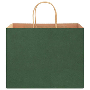 Sacchetti di Carta 50 pz con Manici Verdi 32x22x24 cm 4101721