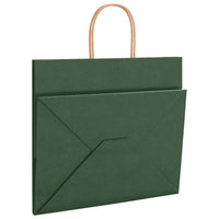 Sacchetti di Carta 50 pz con Manici Verdi 32x22x28 cm 4101722