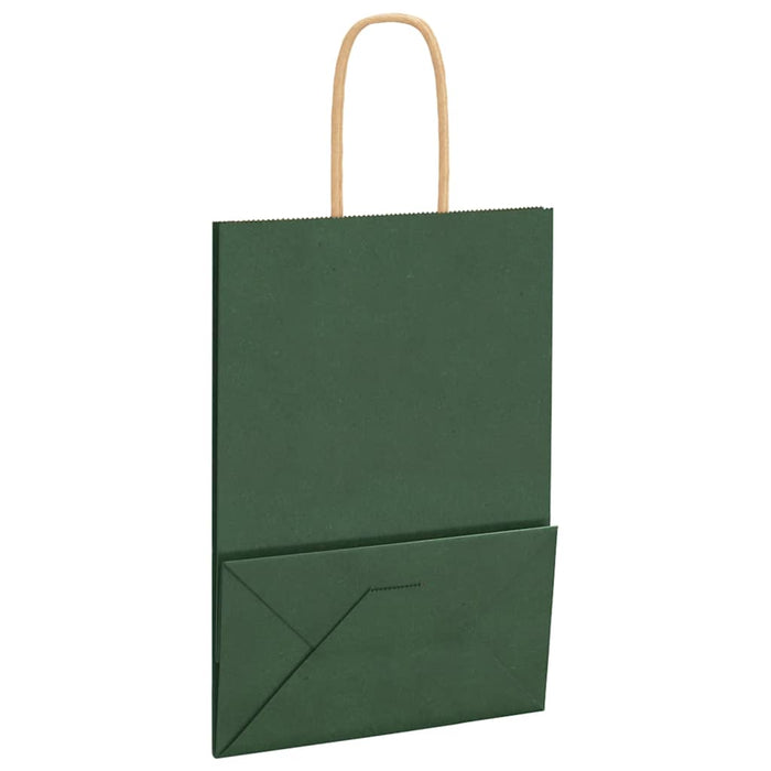 Sacchetti di Carta 250 pz con Manici Verdi 15x8x21 cm 4101725