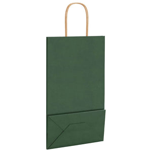 vidaXL Sacchetti di Carta 250 pz con Manici Verdi 21x11x36 cm