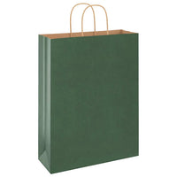 Sacchetti di Carta 250 pz con Manici Verdi 32x12x42 cm 4101732