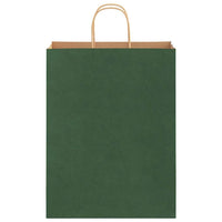 Sacchetti di Carta 250 pz con Manici Verdi 32x12x42 cm 4101732