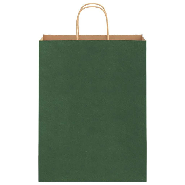 Sacchetti di Carta 250 pz con Manici Verdi 32x12x42 cm 4101732