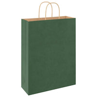 Sacchetti di Carta 250 pz con Manici Verdi 32x12x42 cm 4101732
