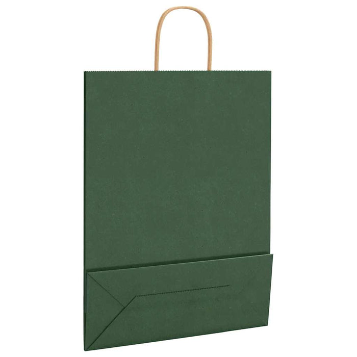Sacchetti di Carta 250 pz con Manici Verdi 32x12x42 cm 4101732