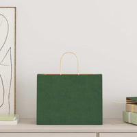 Sacchetti di Carta 250 pz con Manici Verdi 32x17x25 cm