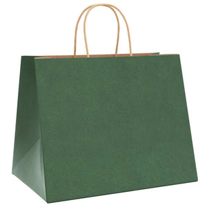 Sacchetti di Carta 250 pz con Manici Verdi 32x22x24 cm 4101735