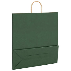 vidaXL Sacchetti di Carta 250 pz con Manici Verdi 45x17x48 cm