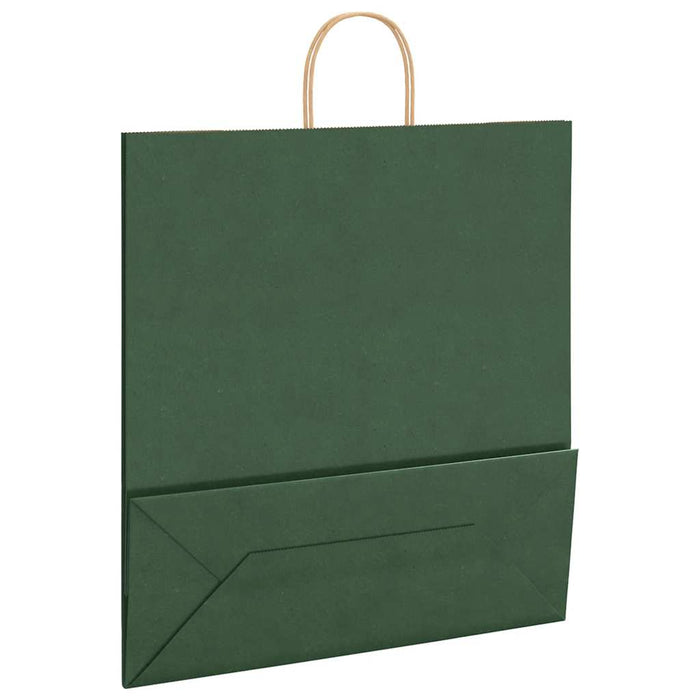 vidaXL Sacchetti di Carta 250 pz con Manici Verdi 45x17x48 cm