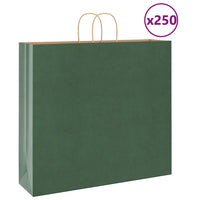 Sacchetti di Carta 250 pz con Manici Verdi 54x15x49 cm